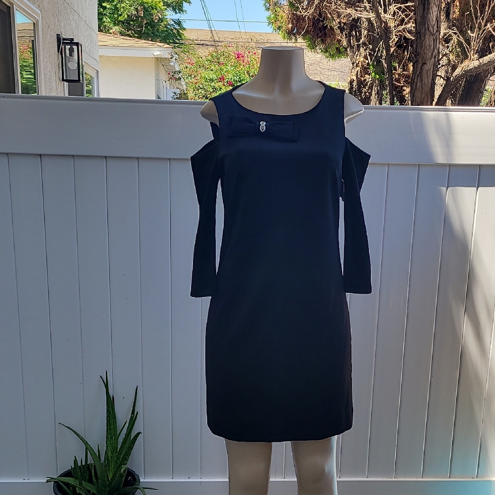 Trina Turk Blue Cold Shoulder Sheath Dress